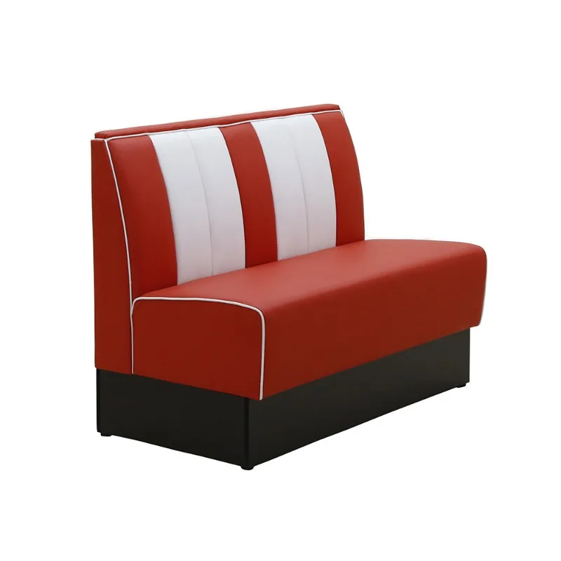 

Restaurant seat sofa American retro red bright west leather soft bag double wall sofa storage seat
