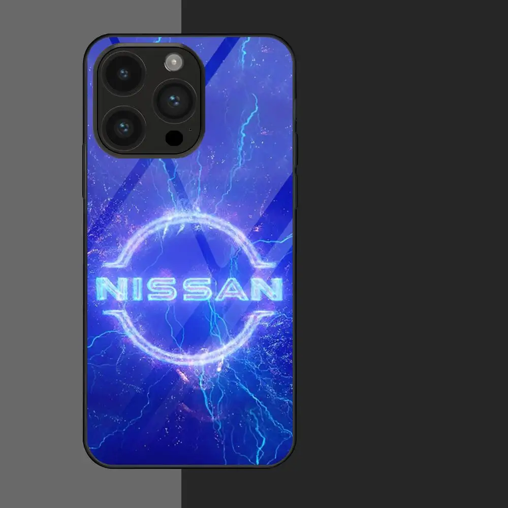 Is N-Nissans Cars Logo MAISTO Phone Case Glass Phone Case For Iphone 16 15 14 13 11 12 Pro Max Xr X Xs 8 7 Plus