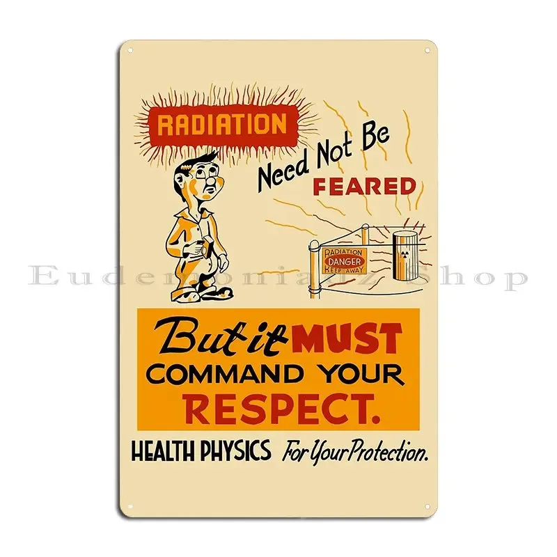 Respect Radiation Metal Plaque Poster Wall Decor Wall Cinema Customized Bar Tin Sign Poster