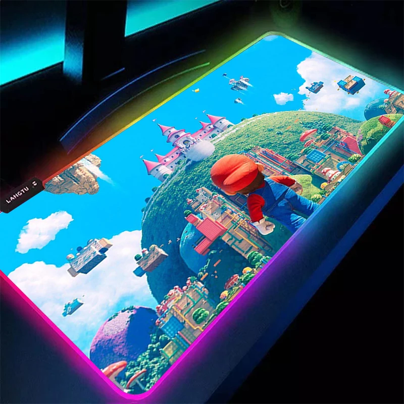 

LED Mouse Pad M-Mario 90x40cm Computer keyboard Backlight Carpet Large Rubber Gaming Accessories RGB Mousepad XXL Gamer Desk Mat
