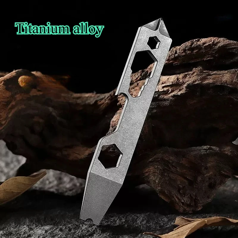 Titanium Alloy Mini Outdoor Multifunctional Small Tool Pry Bar Bottle Opener EDC Personalized Accessory Hanging