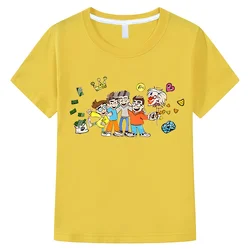 Merch A4 Children T-shirts Cotton Short sleeve Tops boys girls clothes y2k one piece Summer Anime Влад Бумага А4 T-shirt kids