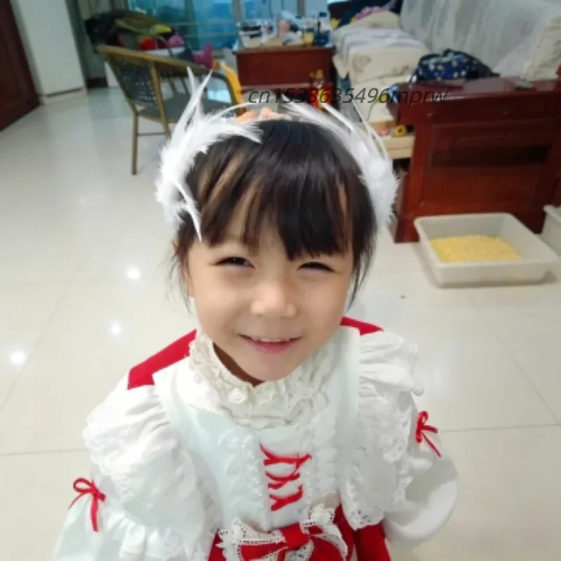 New Swan Lake Ballet Feather Headpiece for Girls Handmade Princess Children Stage Performance Hair Accessories