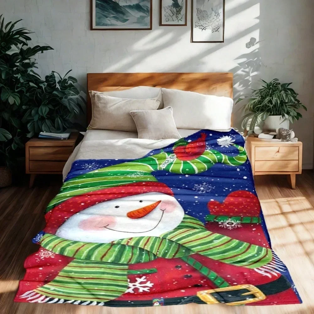 60*80 Inches Stitch Print Blanket  Comfortable Christmas Tree Shawl Blanket Creative Gift Flannel Blanket Soft Warm