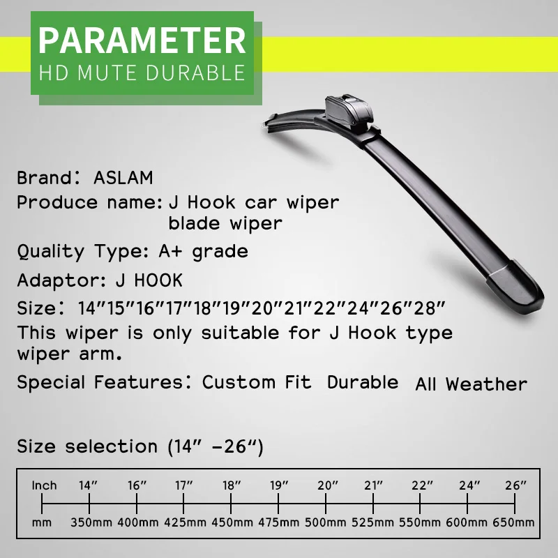 ASLAM Windshield Wipers All-Season Wiper Blades Multifunctional Adapters and Refills Replaceable Car Accessories Double Service