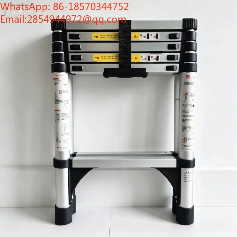 Aluminum Telescopic Step Ladder Light‑Weight Folding A‑Frame Ladder for Household Construction Woodworking