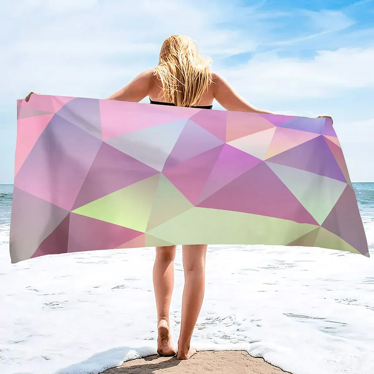 Geometric marble home bath towel, abstract soft absorbent blanket beach towel large 70X140cm 80X160cm Exfoliating washcloth