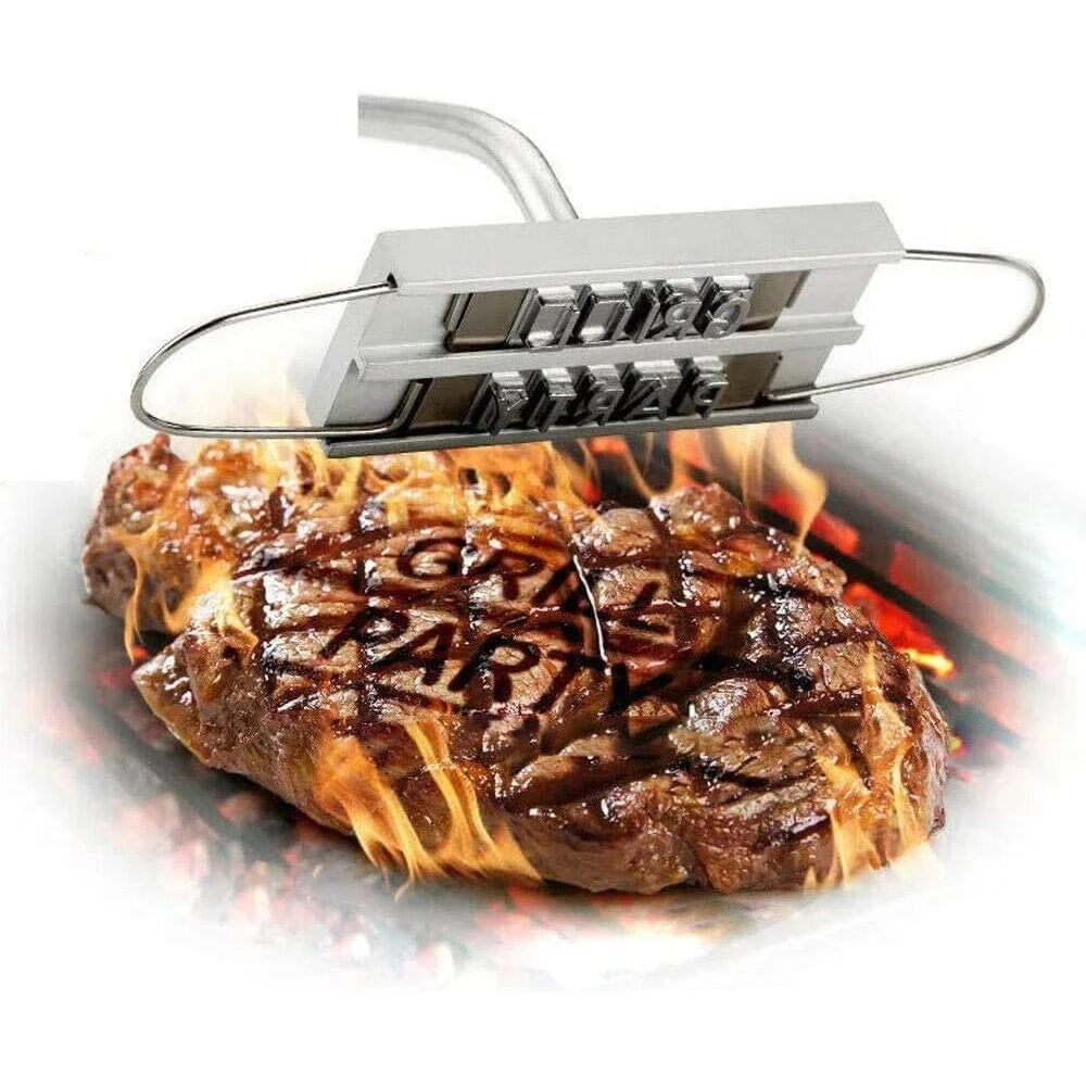 

Tianview BBQ Branding Iron with Changeable Letters Grilling BBQ Tools Perfect for Branding Steaks, Burgers, Chicken, Meat