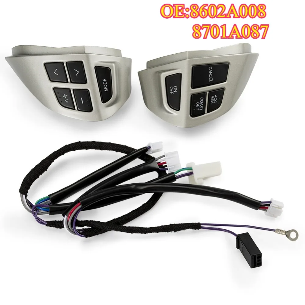 

High quality New For 8602A008, 8701A087 2PCS Volume Button Steering Wheel Switch For MITSUBISHI LANCER OUTLANDER ASX