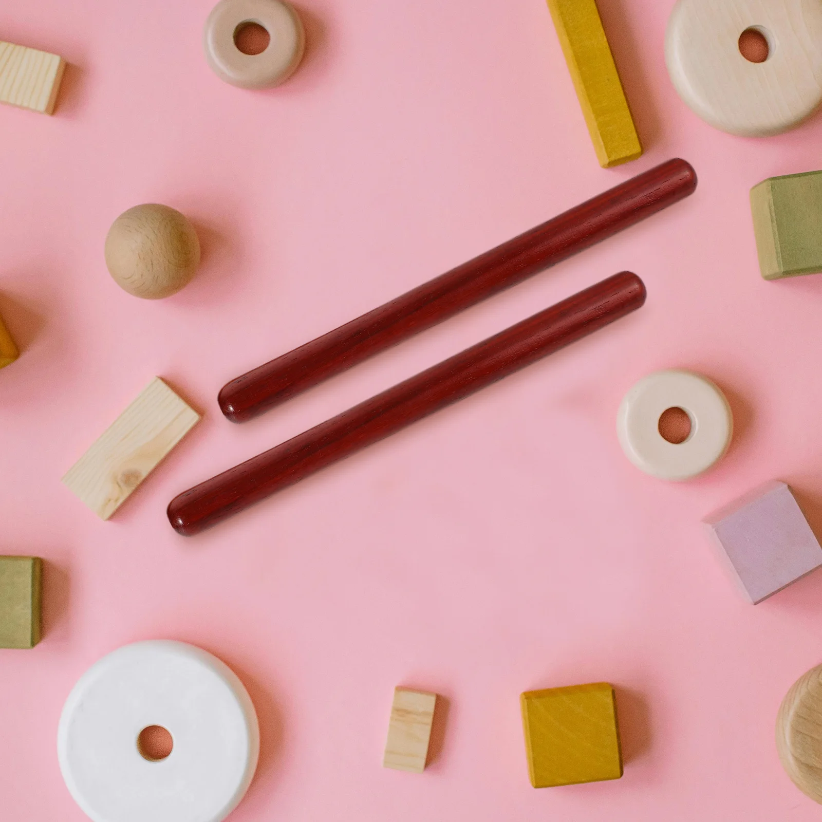 

1 Pair Rhythm Claves For Kids Ergonomic Design Music Education Percussion Instrument Sticks Wooden Musical Claves