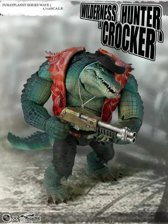 1/12 Scale Wilderness Hunter Crocodile Crocker Simulated Model 19cm Action Figure Full Set for Fans Goliday Gift