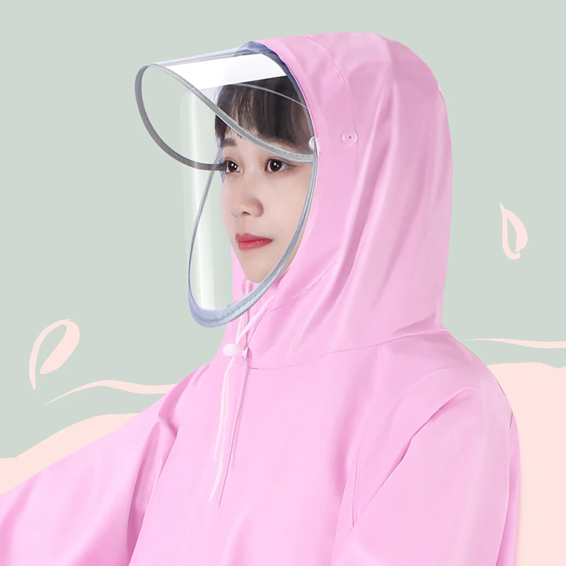 Double Brim With Sleeves Single Raincoat Electric Car Enlarged Thickened Motorbike Rider Transparent Raincoat