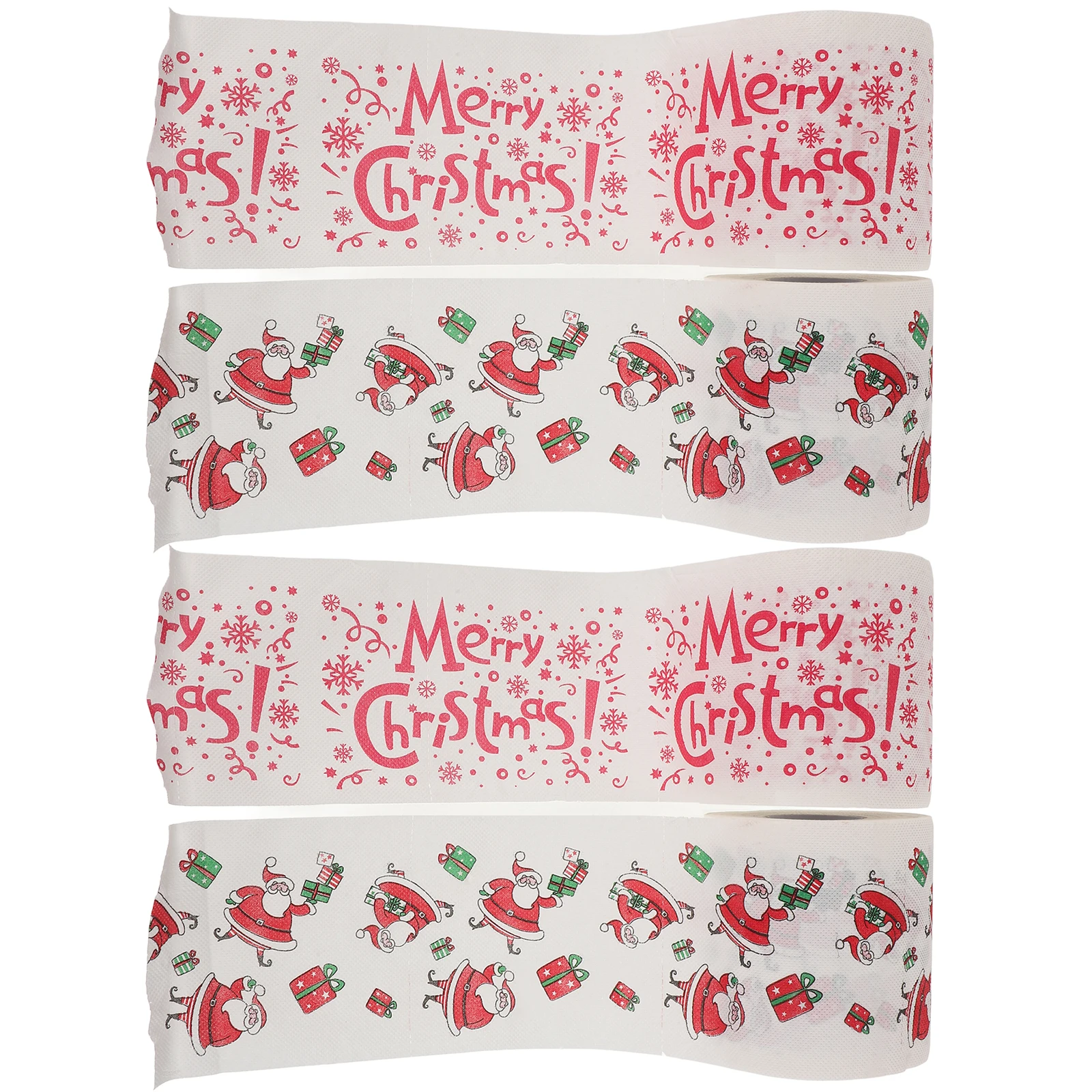 

4 Rolls Christmas Theme Double Layer Colored Toilet Paper Party Supplies Santa Claus Napkins Tissue Holiday Decor Bathroom