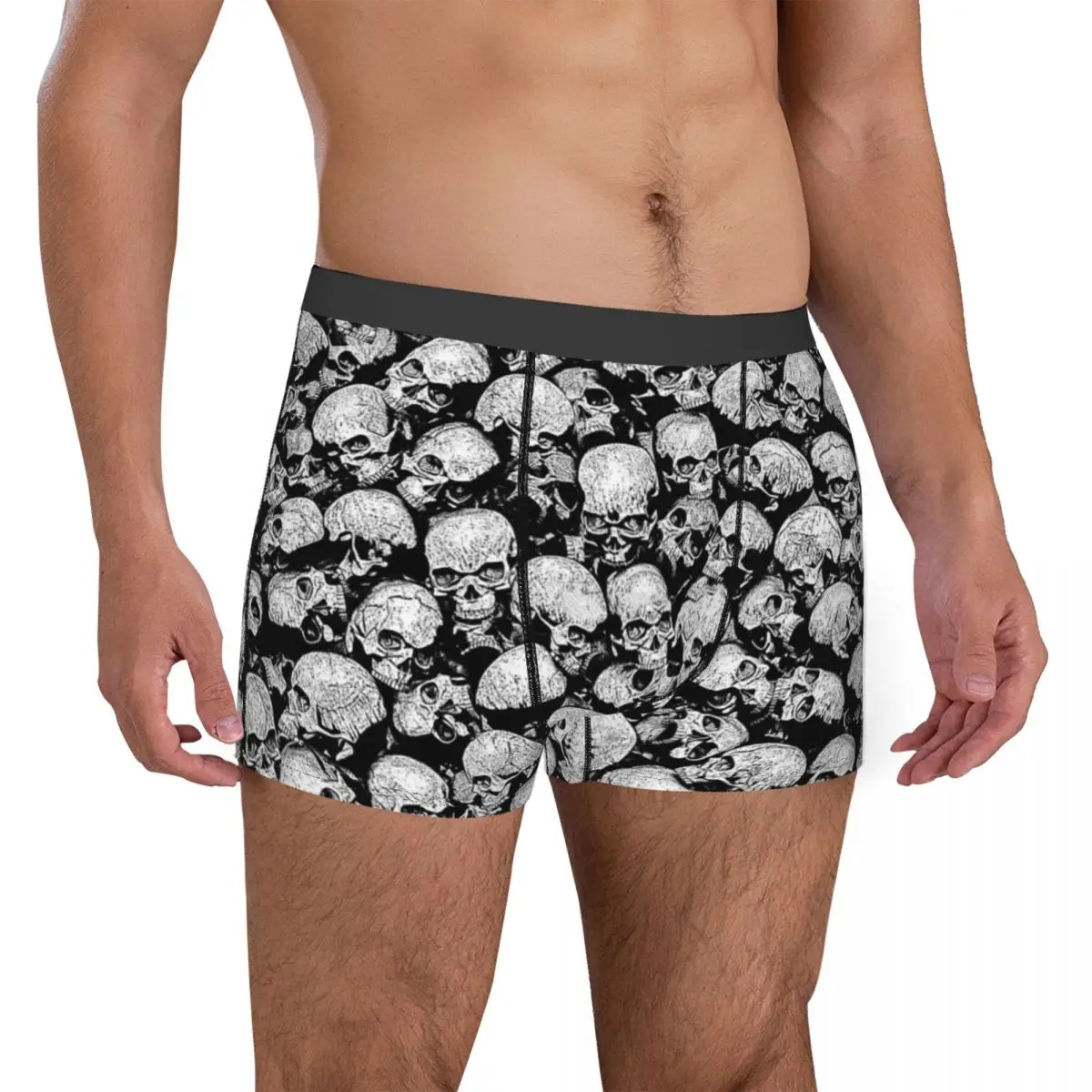 Men Totally Gothic Boxer Shorts Panties Soft Underwear Skeleton Skull Male Hot Underpants