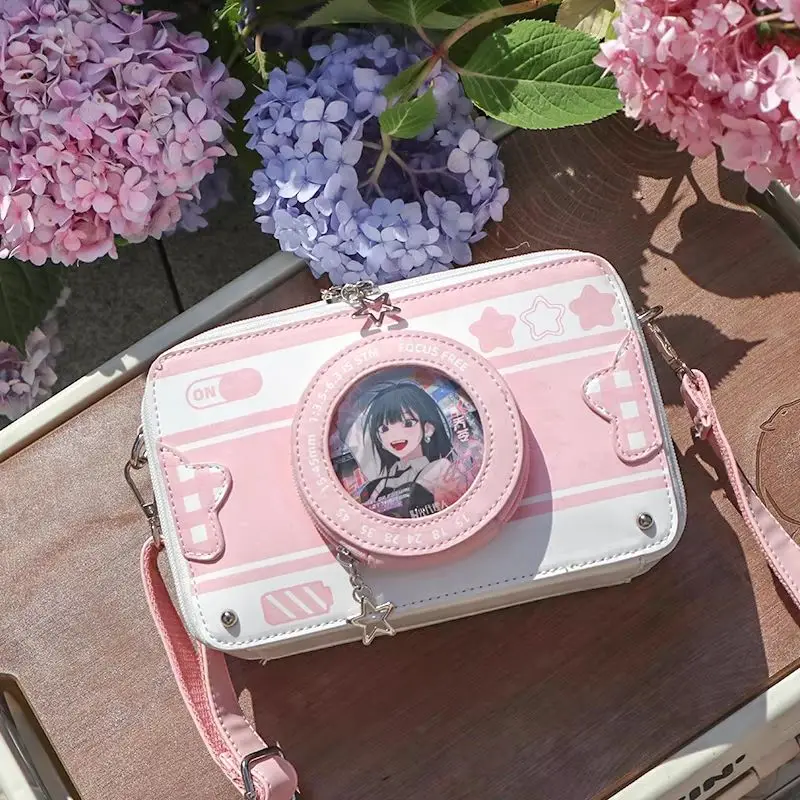 Dophee Original Hot Chick Freeze-frame Camera Handbags Transparent Sweet Messenger Bag Women All-match Subculture Shoulder Bags