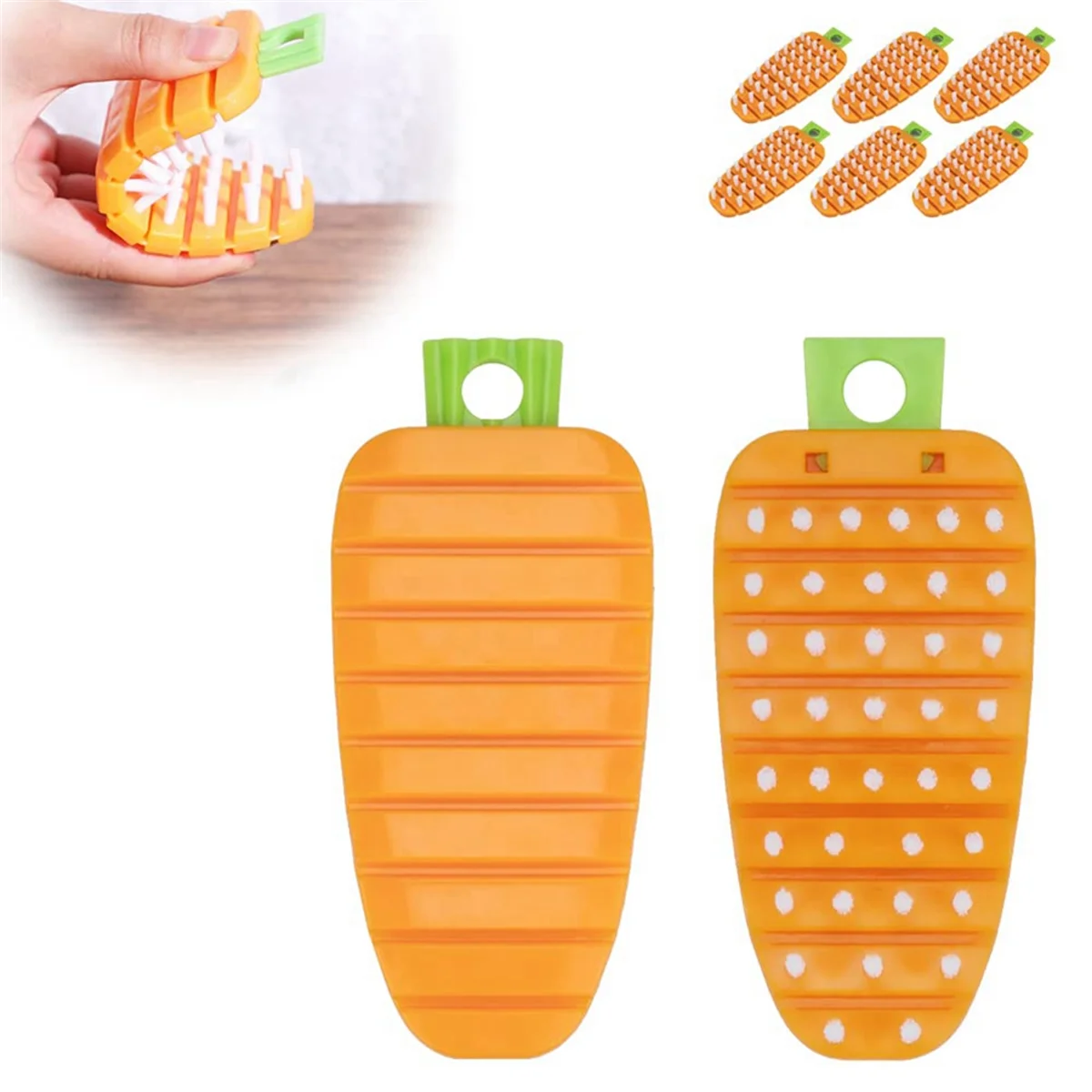 6Pcs Flexible Fruit and Vegetable Brush, Carrot Brush, Home Kitchen Multi-Functional Kitchen Brush