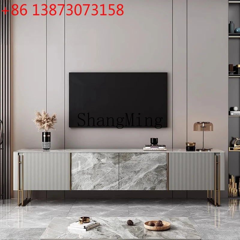 

FG Rock Board TV Cabinet Modern Minimalist Living Room Bedroom Floor Italian Style Coffee Table Storage Cabinet
