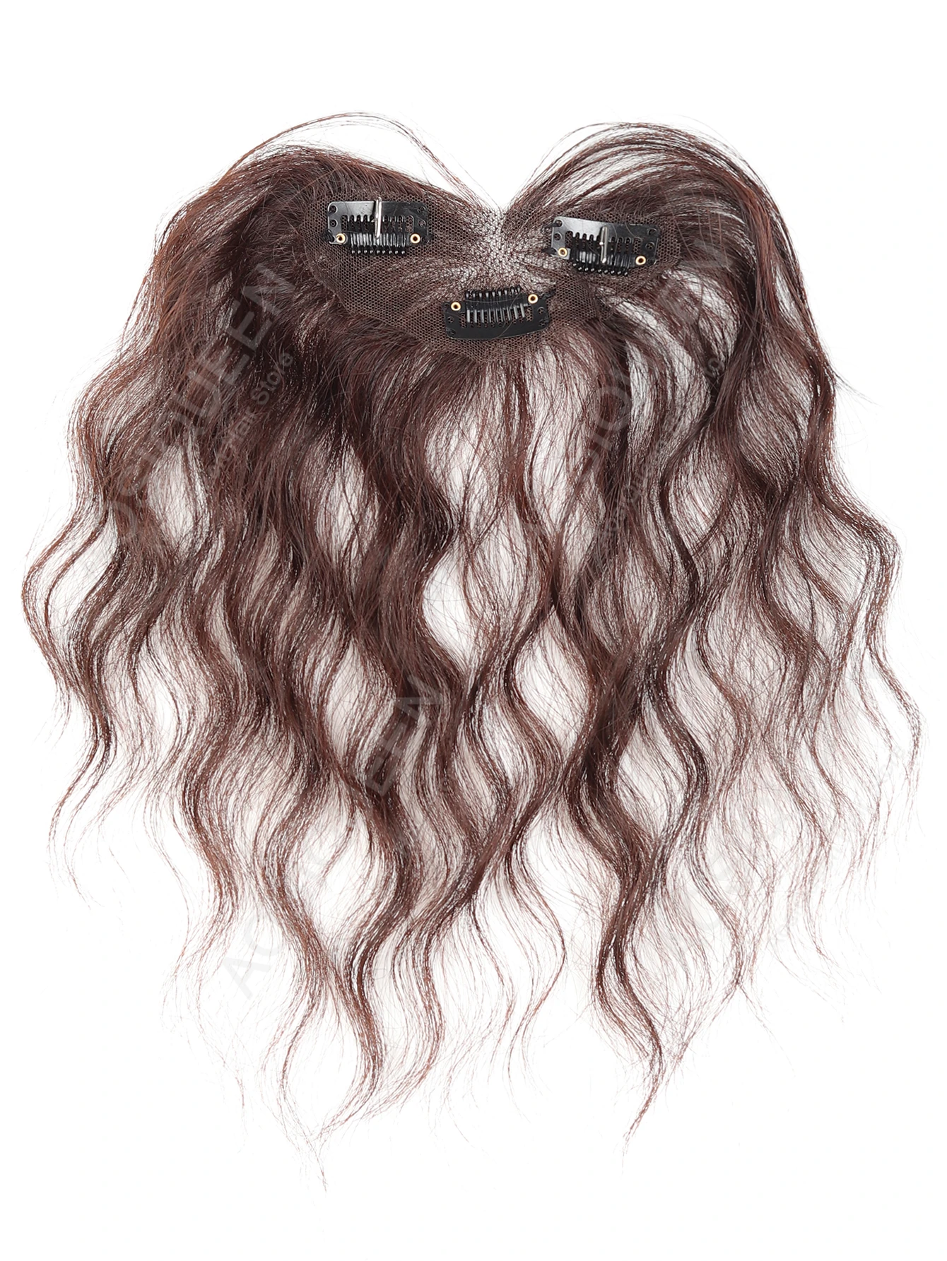 Synthetic Thin Bangs Curly Hair Replacement Block Female Head Fluffy Hair Volume Cover Hairline Fetal Hair Curly Bangs Wig