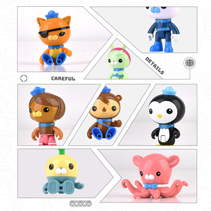 8 قطعة Octonauts عمل أرقام ألعاب صغيرة Barnacles Peso Kwazii Tweak Vegimal Dashi Pvc دمى نماذج للحيوانات الاطفال هدايا عيد الميلاد