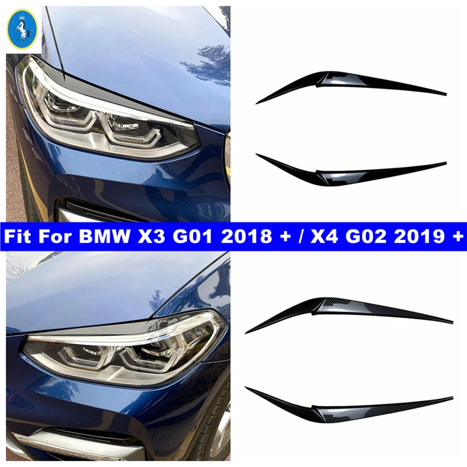 

Front Head Lights Lamps Eyelid Eyebrow Panel Cover Trim Fit For BMW X3 G01 2018 - 2023 / X4 G02 2019 - 2022 Exterior Accessories
