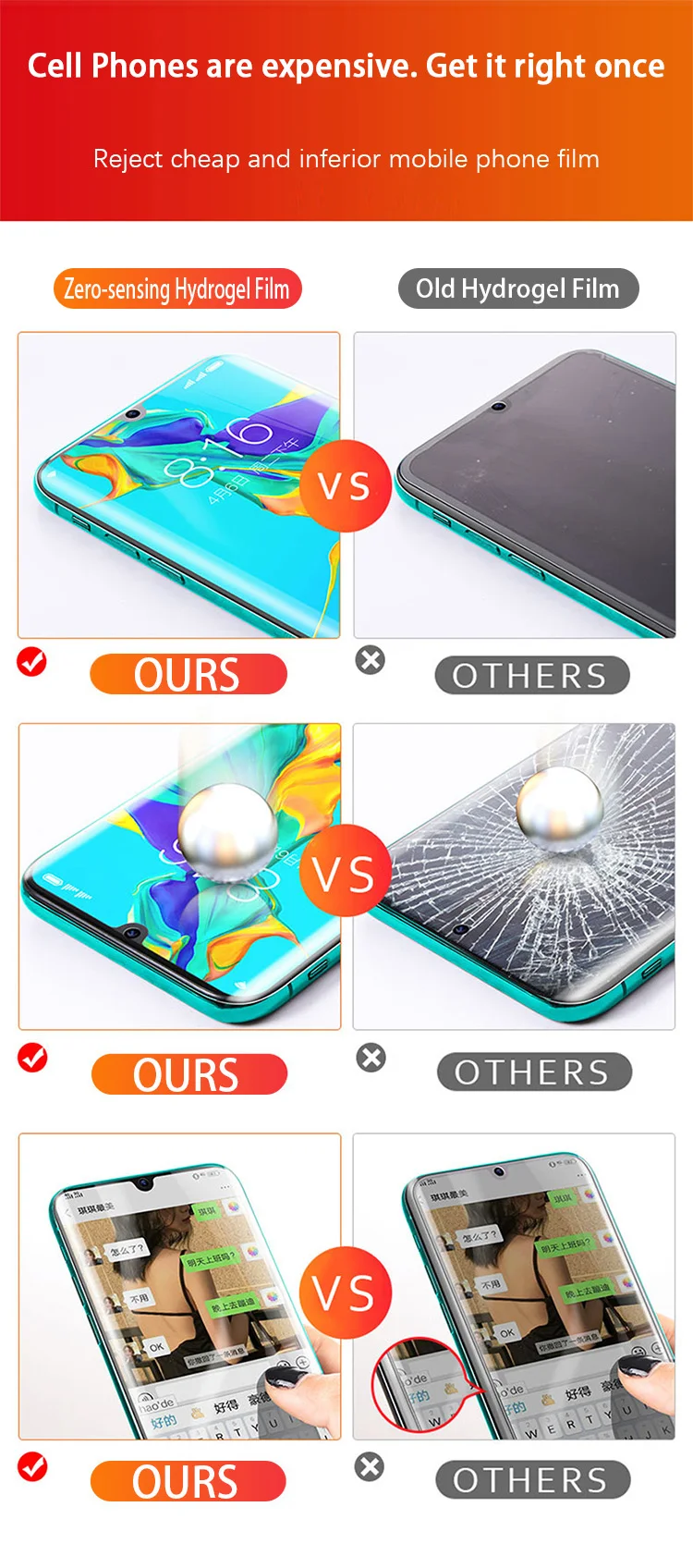 4 Stück HD Hydrogel-Folie für Huawei P60 P30 P70 P40 P50 Pro P20 Lite Vollständige Displayschutzfolie Mate 60 50 40 30 20 Pro Nicht Glas – Detail 1