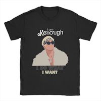 Funny I Am Kenough Ryan Gosling T-Shirts Men Crew Neck Pure Cotton T Shirt Short Sleeve Tee Shirt Birthday Present Tops