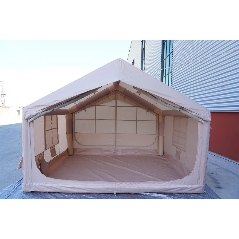 YTYIN 7.5㎡ 3x2.5x2.2m Inflatable Tent Double Doors Dual Skylights Chimney Port 420D Oxford PVC Air Column