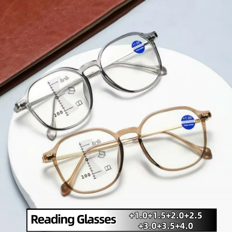 

HD Reading Eyeglasses Blue Light Blocking Ultra Light Unisex Eyewear Far Sight Glasses Fashion Multifocal Presbyopia Eyeglasses