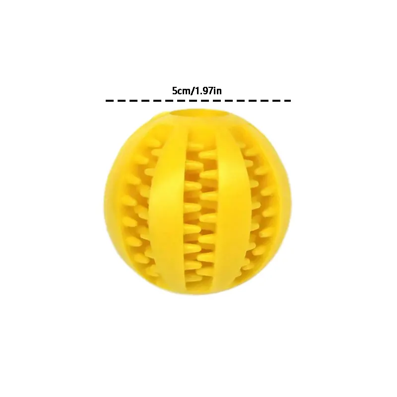 1pc Pet Toys Gnawing Toys Solo Boredom Dog Ball Teething Elastic Solid Ball Dog Toys Sturdy bite-resistant Leaky Food Ball