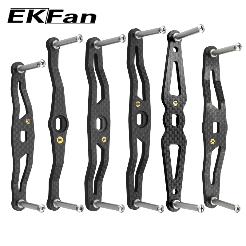 EKFan Fishing Reel Carbon Handle 105/120/130/140MM Baitcasting Fishing Reel Handle 8*5/7*4 Hole Lure Reel Parts