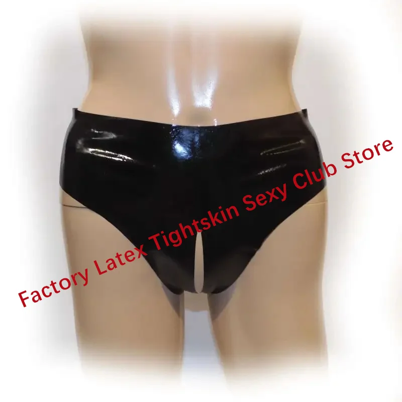 Culotte en Latex Sexy avec Fentes à l'Entrejambe, Bikini Sans Couture