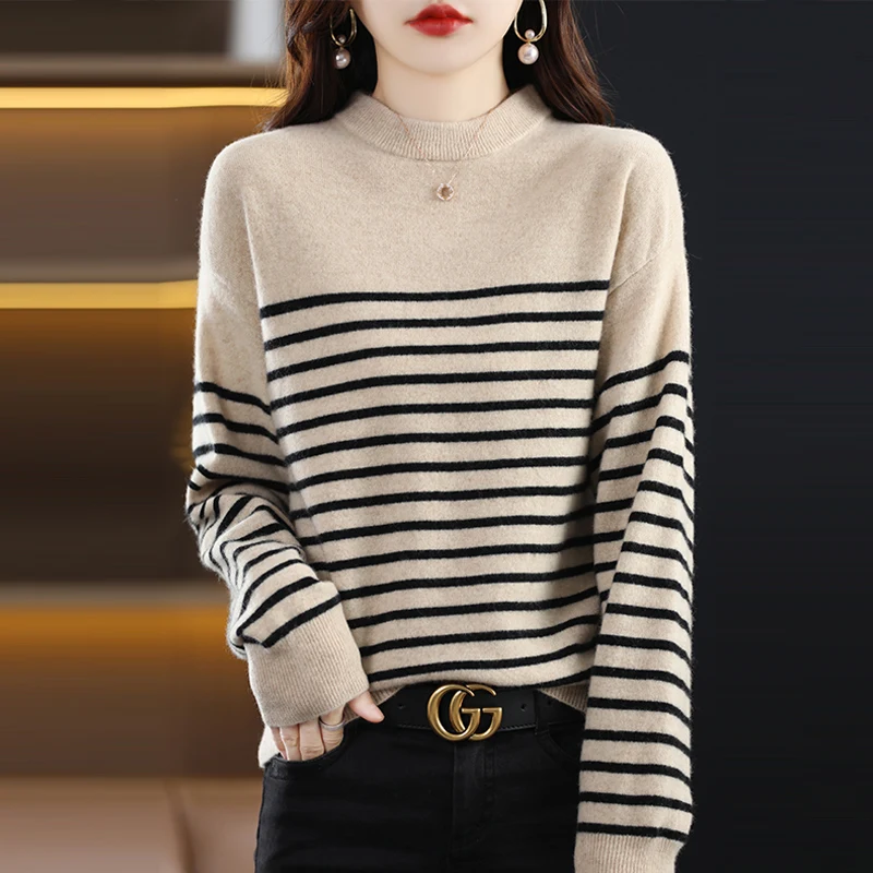 

Cashmere sweater Women's O-neck sweater 100% cashmere knitting pullover Women's soft slim bottoming shirt Fashion top