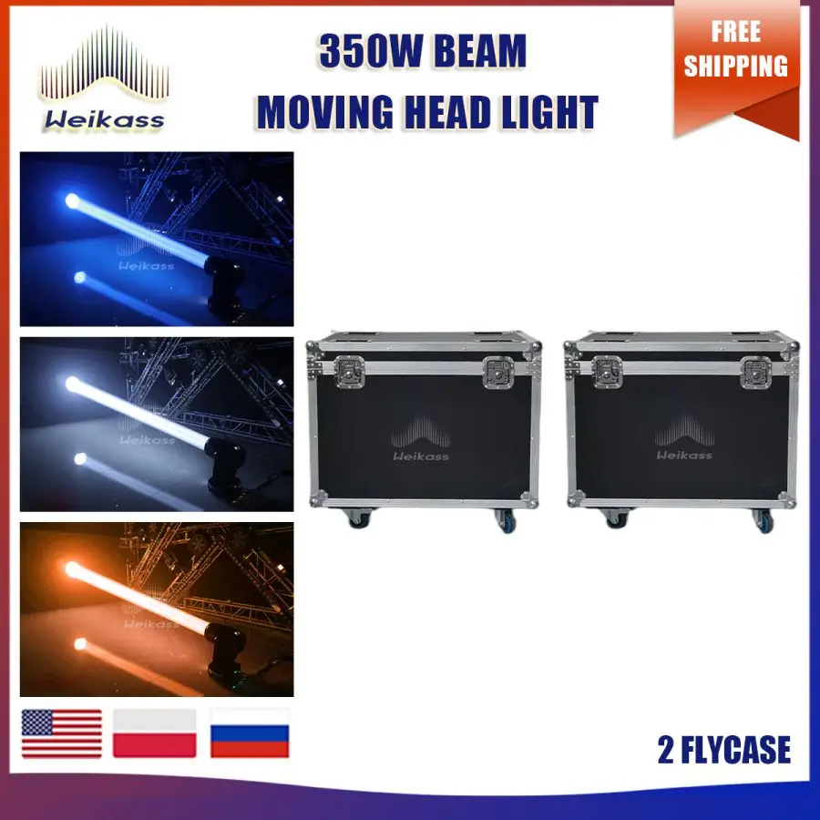 

No Tax 2Pcs Flycases For 17R 350W Moving Head Light Beam Rainbow Effect Stage Projection Light For DJ Disco Party Wedding Bar