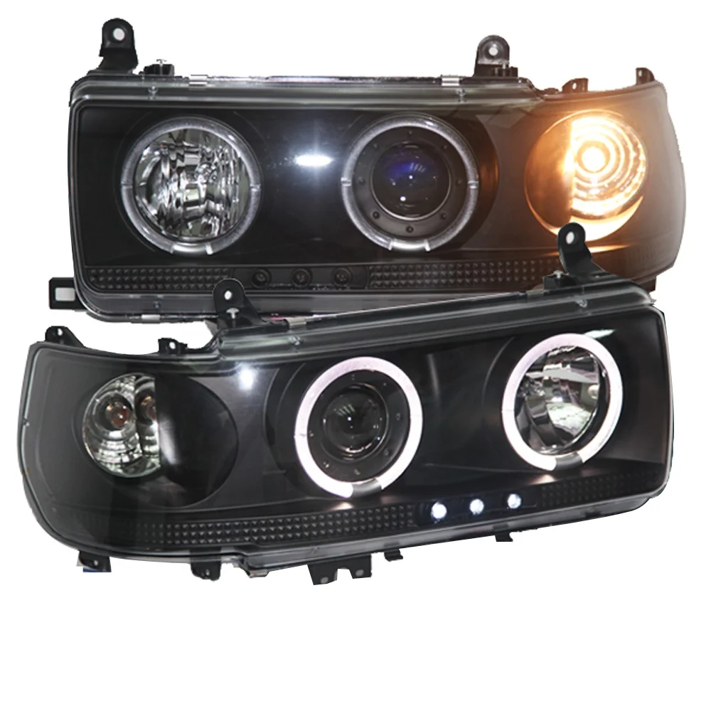

Prado 4500 LC80 FJ80 LED Angel Eyes Headlight 1990-1997 Year Black V1 for TOYOTA