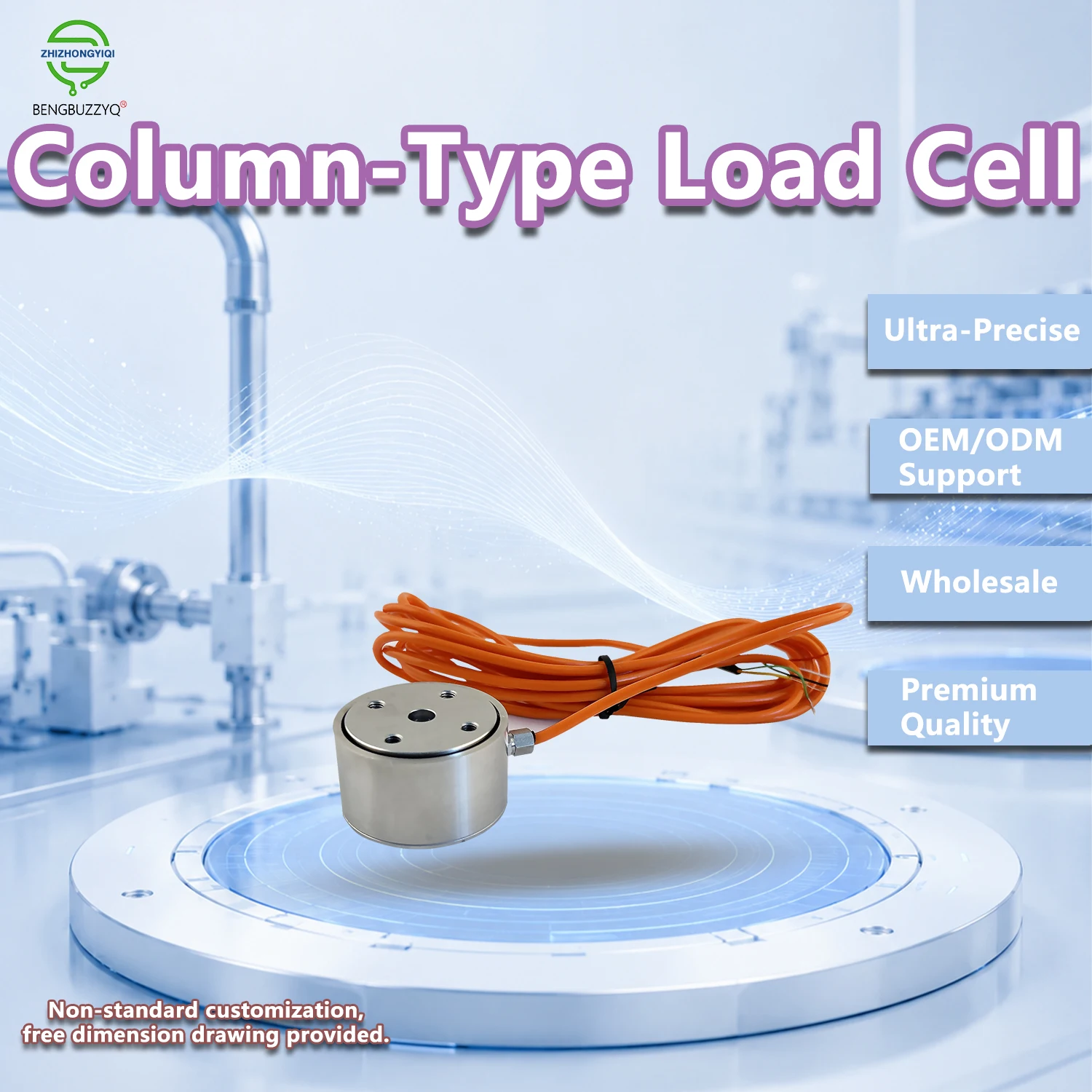 Miniature Flat Column Weighing Sensor Load Cell 200kg 1000kg 2000kg Capacity Alloy Steel Force Measurement Device