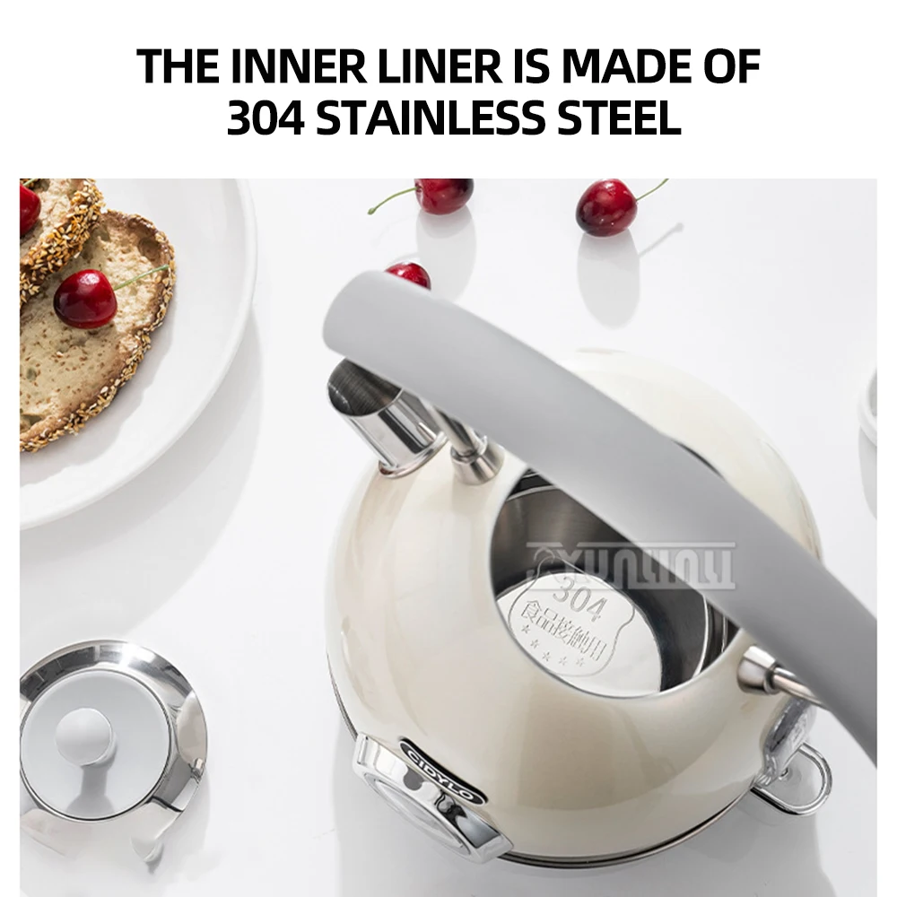 BT-T03LW 1.8L 304 غلاية كهربائية من الفولاذ المقاوم للصدأ مع مقياس التحكم في درجة حرارة الماء غلاية كهربائية منزلية