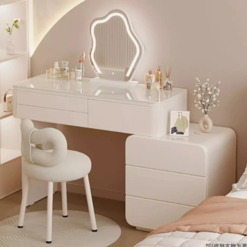 Nordic Storage Dresser Makeup Luxury Items Drawer Mirrors Dressing Table Vanity Stool Tocador Maquillaje Bedroom Furniture