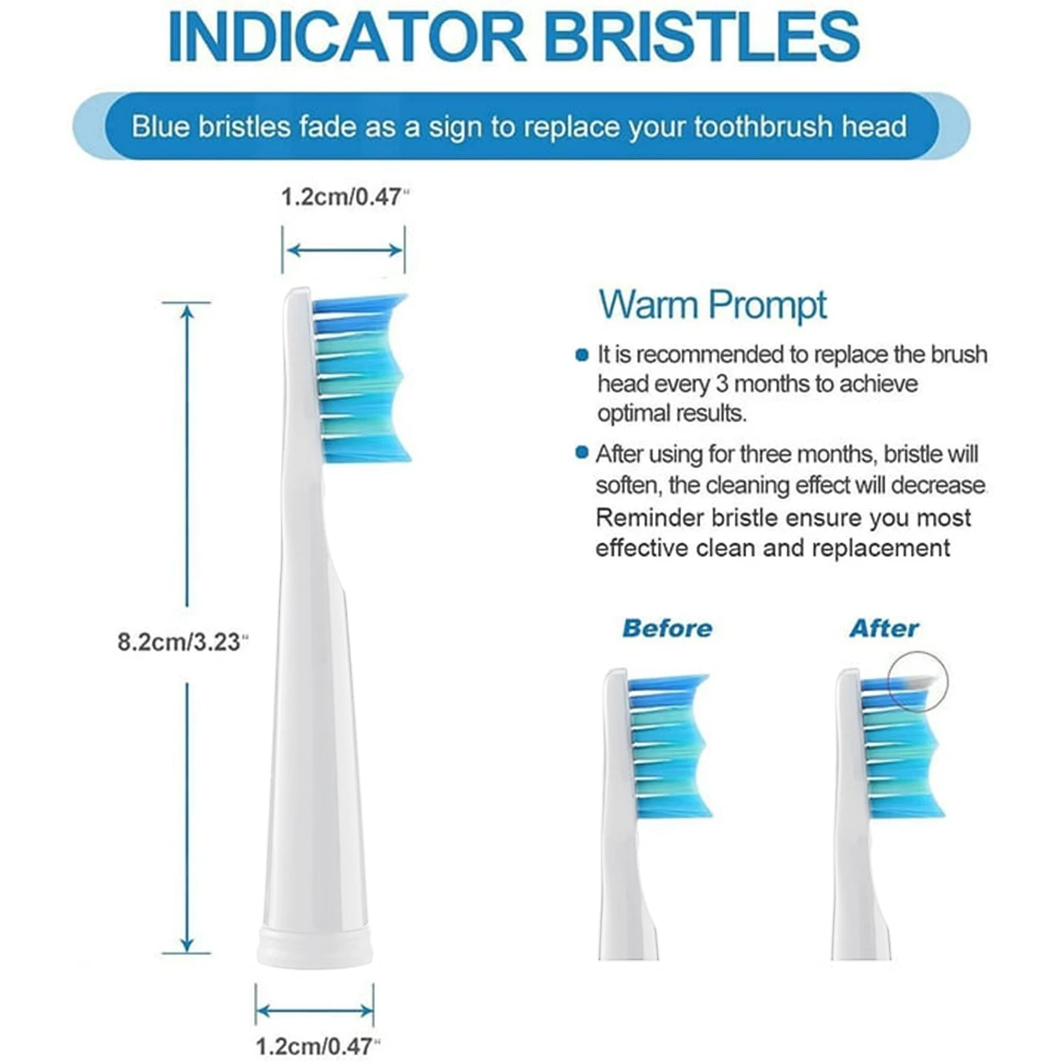 Fairywill Electric Toothbrushes Replacement Heads Electric Toothbrush Heads Sets for FW-507 FW-D7S Head Toothbrush