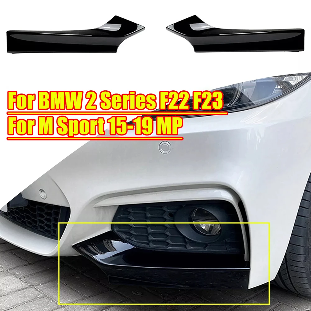 1pair Car Front Bumper Side Lip Spoiler Covers For BMW 2-Series F22 F23 M235i M240i 220i 228i 230i M Sport 2014-2022