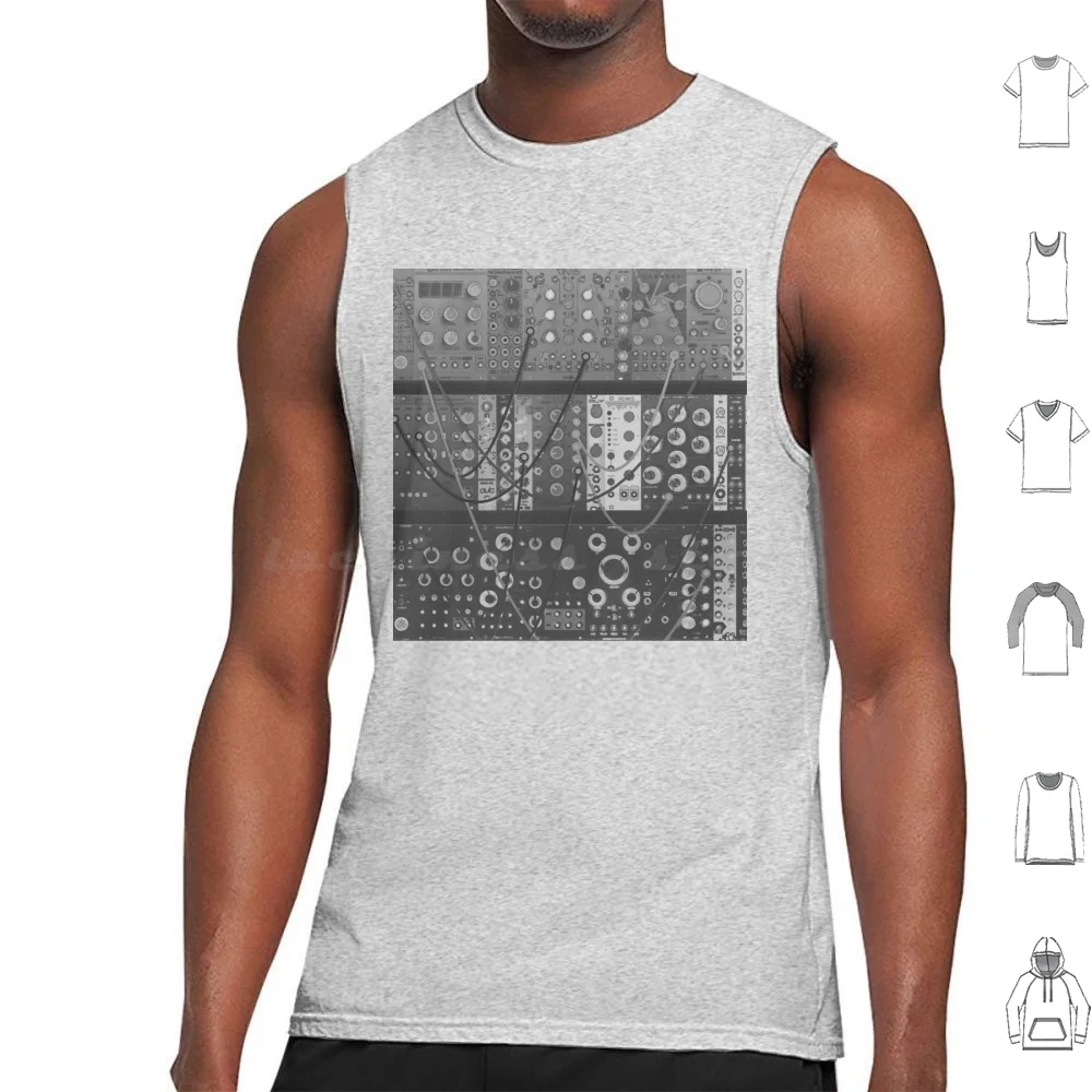 Eurorack Modular Patch Black And White Tank Tops Vest Sleeveless Eurorack Synthesizer Synth Modular Musician Music Producer