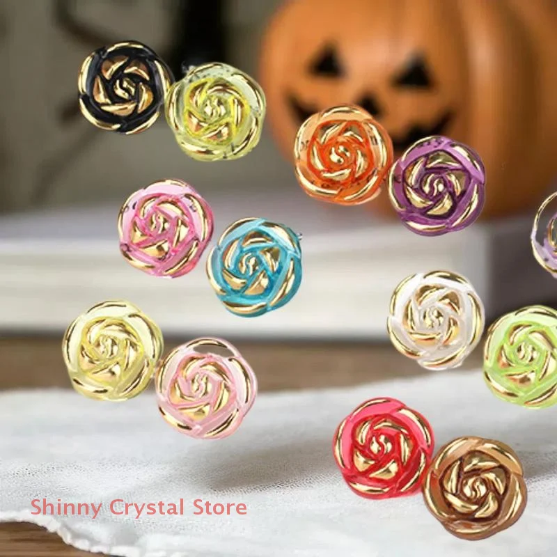 Units Rose Flower Buttons Acrylic for Sweaters, Shirts and DIY Crafts