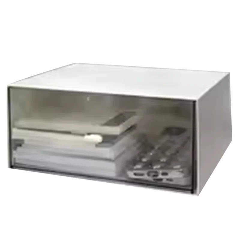 AT82-Simple Desktop Organizer Small Transparent Plastic Desk Supplies Storage Ra Office Workstation Arrangement...