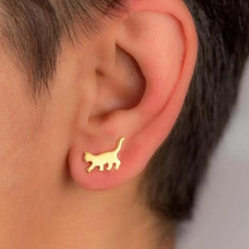 Multiple Mini Stainless Steel Animal Earrings for Women Cute Dog Dinosaur Rabbit Parrot Earings Owl Ear Studs Jewelry Wholesale