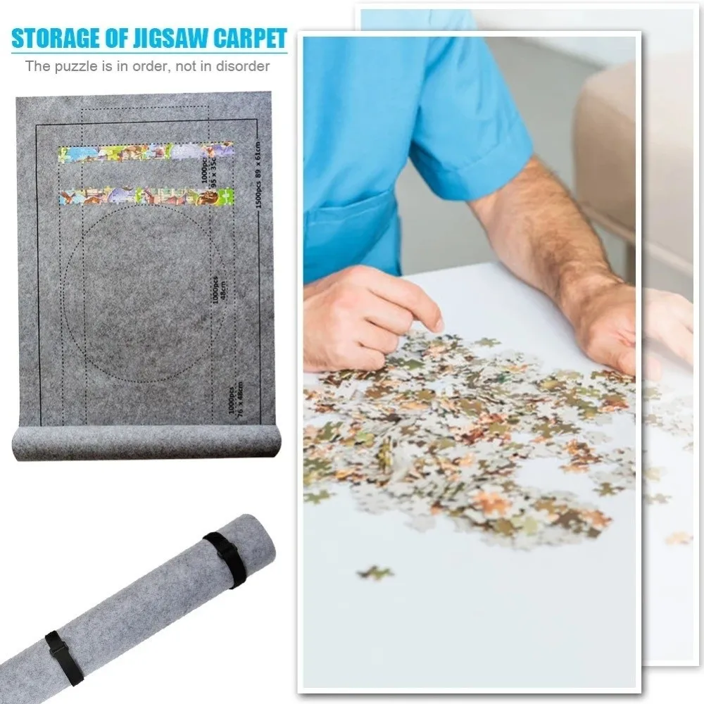 Portable Game Accessories Jigsaw Storage Mat Roll Up Travel Storage Bag Puzzles Pad Felt Mat Game For