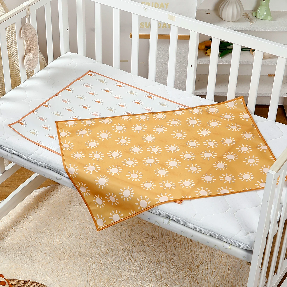 カンゴベイビー # 私のソフトライフ #   2 個セット持ち運びが簡単なベビーハイハイマット新生児おむつ交換マットサイズ 50x70cm