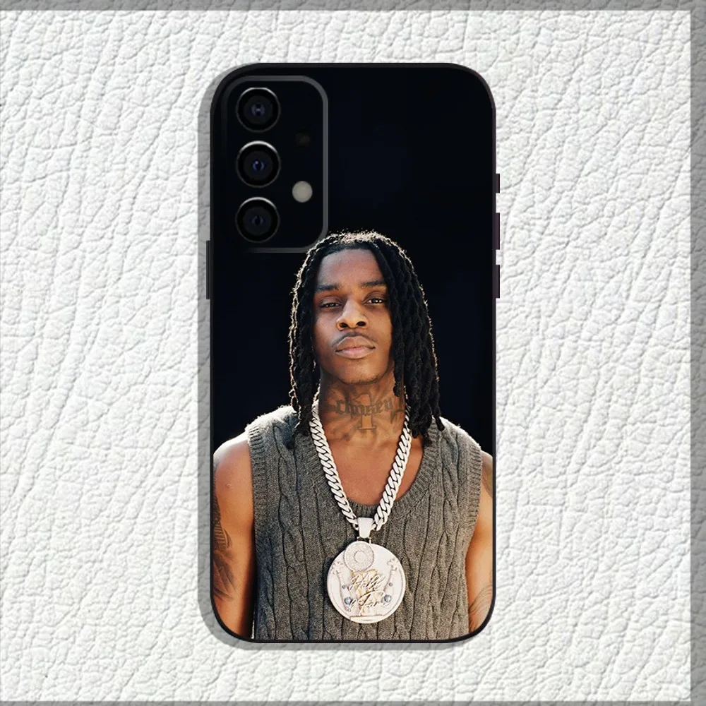 Rapper polo g hiphop capa de telefone para samsung galaxy a13, a21s, a22, a31, a32, a52, a53, a71, a80, a91 escudo preto macio