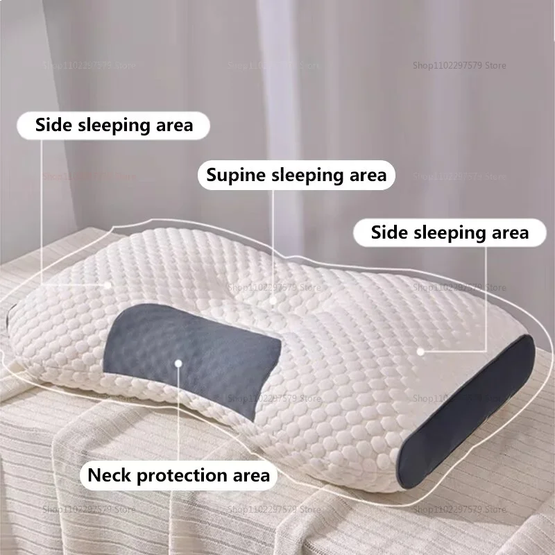 Orthopedic Cervical Neck Pillow Soybean Fiber Neck Support Cushion SPA Massage Pillow for Neck Pain Relief Better Sleep Househol