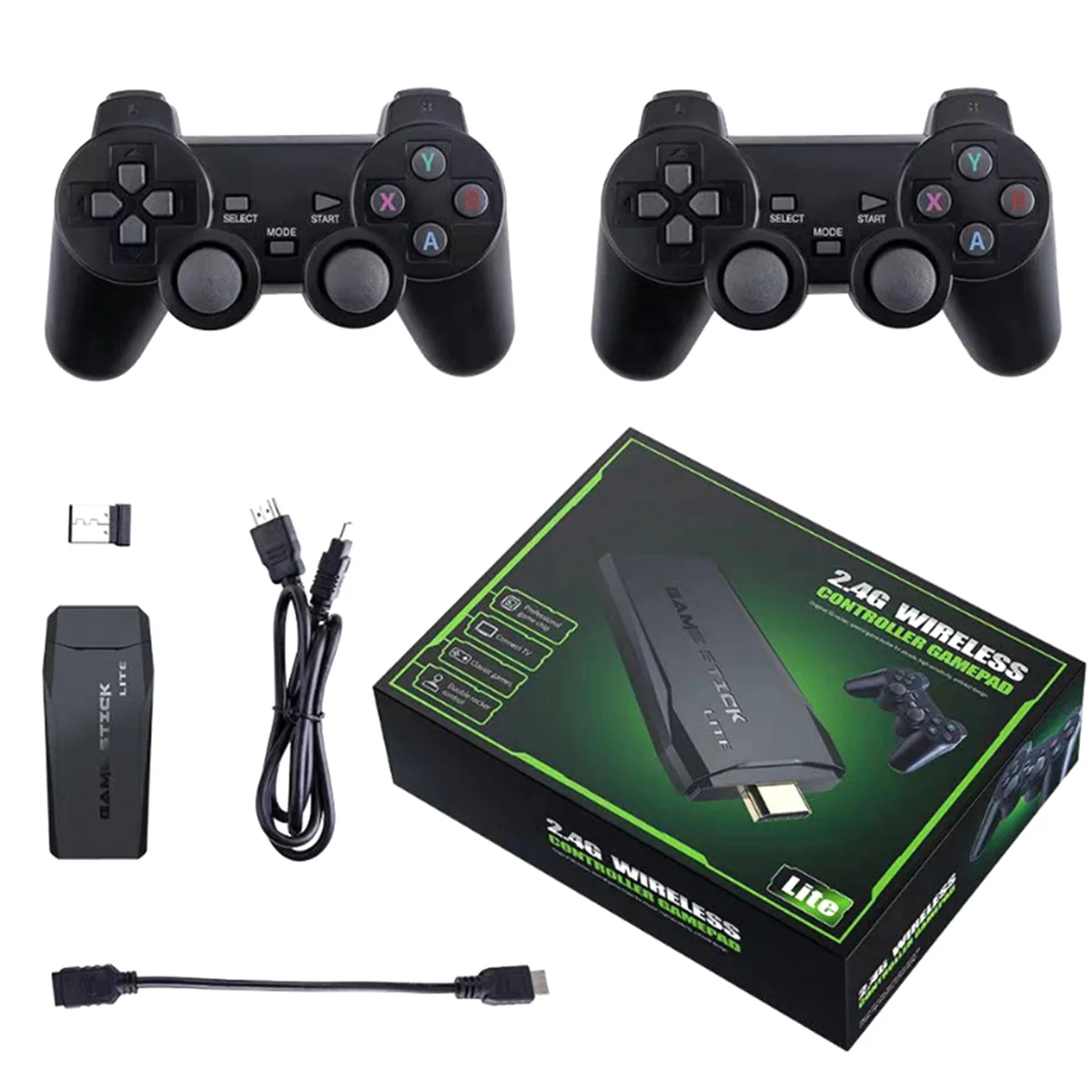 20000+ Games 4K Wireless Retro Game Console , Plug and Play Video Game Stick with 2.4G Wireless Controllers(64G)