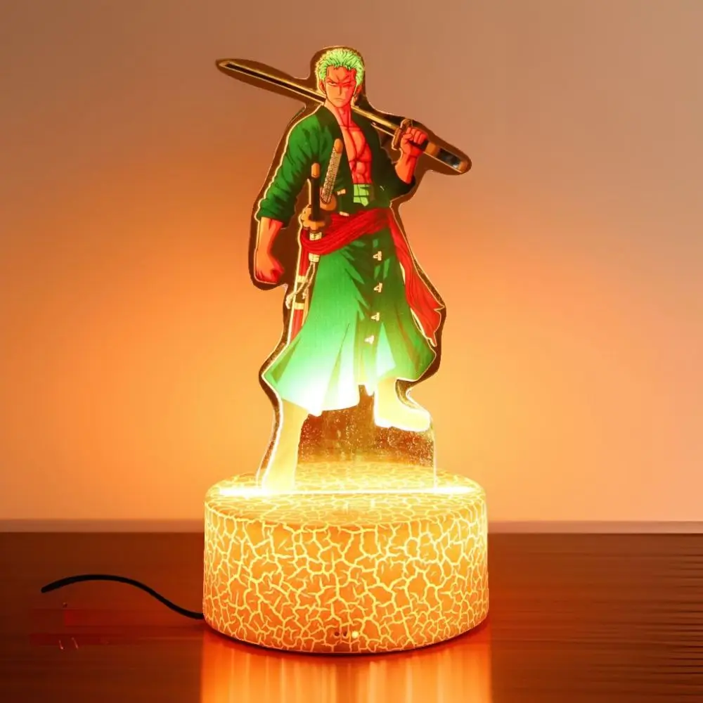 

Anime Figures New 3D Lamp 16cm One Piece Luffy Roronoa Smart Touch LED Night Light Home Decor Room Kid Birthday Model Toys Gifts