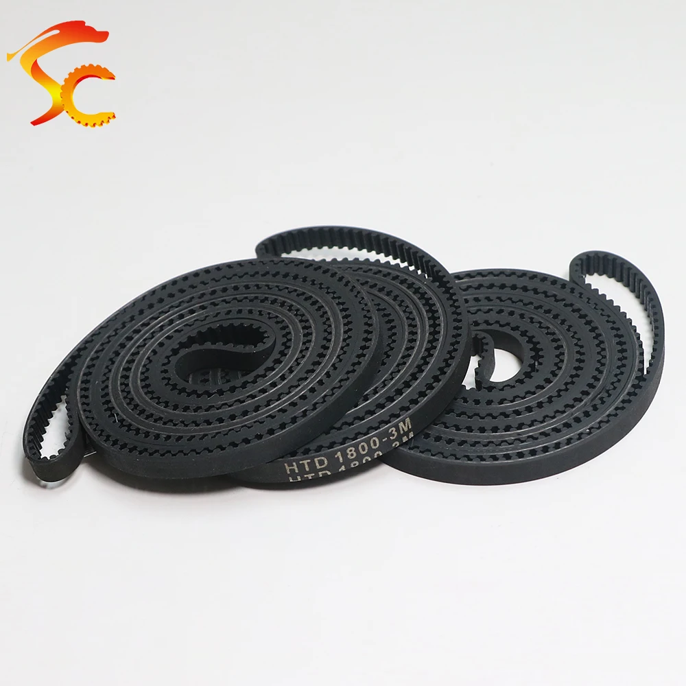 HTD 3M Rubbe Timing Belt 3M-1800/1863/1953/2100/2388/3300mm Width 6/10/15mm 3M Circular Arc tooth Closed Loop Synchronous Belt